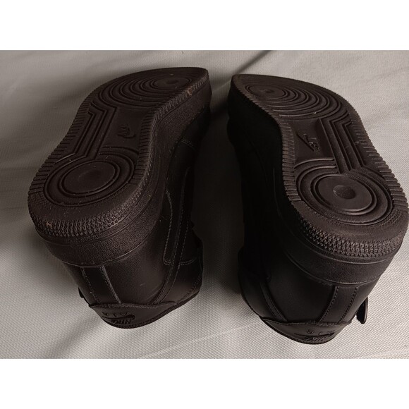 Nike Air Force 1 Mid Shoes Mens Size 14 Triple Black Leather Strap 315123-001 - Picture 14 of 16